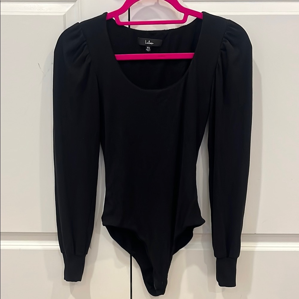 Lulu's Black Long Sleeve Bodysuit